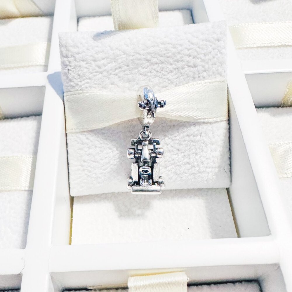 925 Sterling Silver Formula 1 Car Dangle Charm Fits Pandora Charm Bracelets